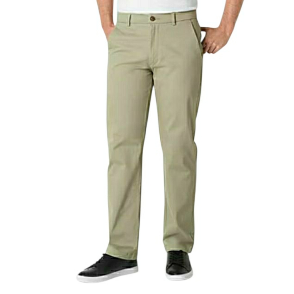 St. Johns Bay Mens Stretch Chino Relaxed Fit Flat Front 32x32 Moss NWT